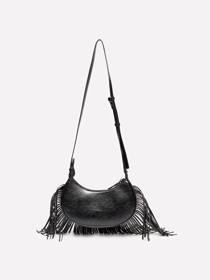 Τσάντα κρεμαστή μαύρη με κρόσσια - null - Μαυρο | Sisley image number 3